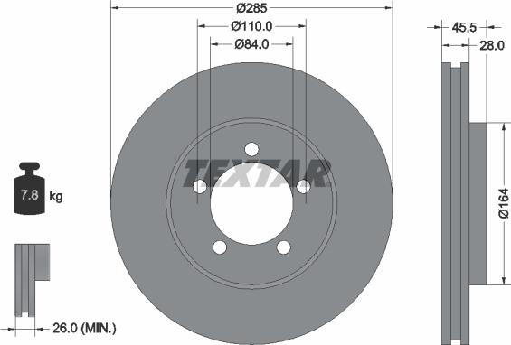 Textar 92093400 - Disque de frein cwaw.fr