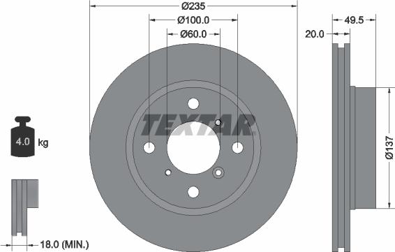 Textar 92093200 - Disque de frein cwaw.fr