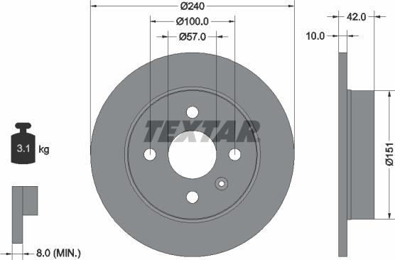 Textar 92092003 - Disque de frein cwaw.fr