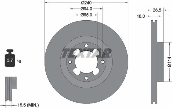 Textar 92092200 - Disque de frein cwaw.fr