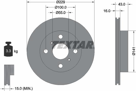 Textar 92097900 - Disque de frein cwaw.fr