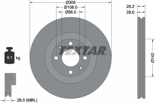 Textar 92097100 - Disque de frein cwaw.fr