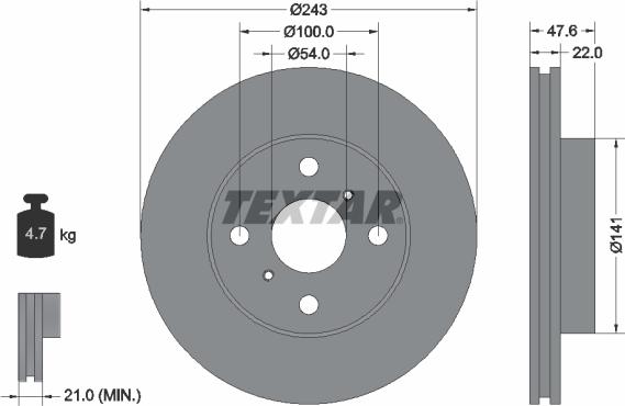 Textar 92049900 - Disque de frein cwaw.fr