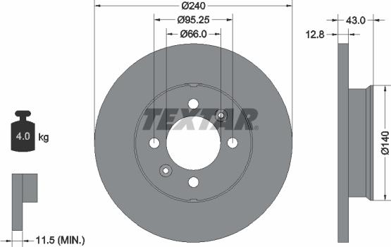 Textar 92044400 - Disque de frein cwaw.fr