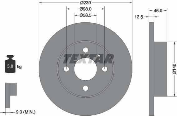 Textar 92044000 - Disque de frein cwaw.fr