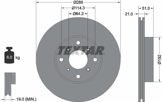 Textar 92048900 - Disque de frein cwaw.fr