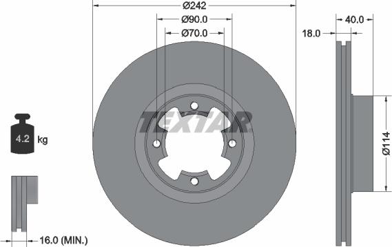 Textar 92048600 - Disque de frein cwaw.fr