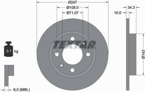 Textar 92048203 - Disque de frein cwaw.fr