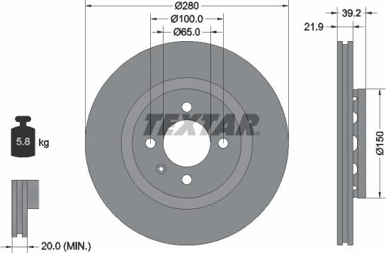 Textar 92043500 - Disque de frein cwaw.fr