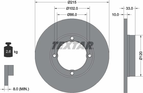 Textar 92043800 - Disque de frein cwaw.fr