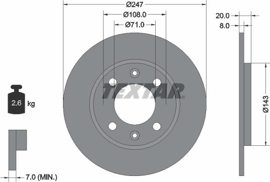 Textar 92043200 - Disque de frein cwaw.fr