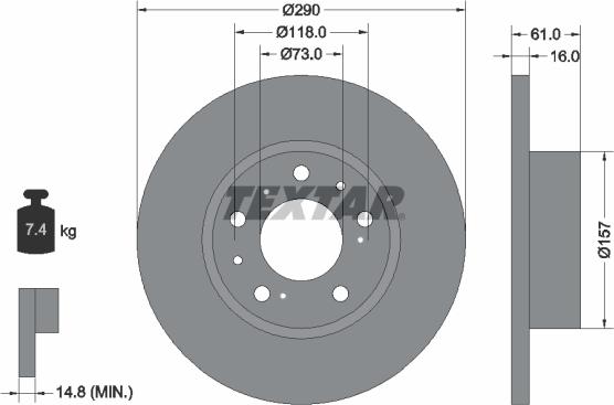 Textar 92042900 - Disque de frein cwaw.fr