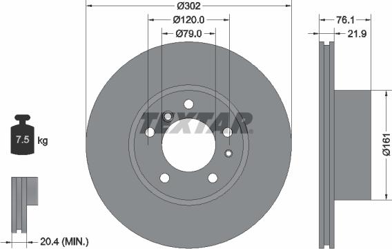 Textar 92042200 - Disque de frein cwaw.fr