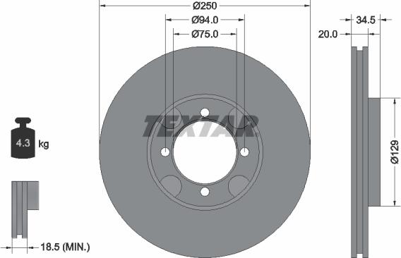 Textar 92047200 - Disque de frein cwaw.fr