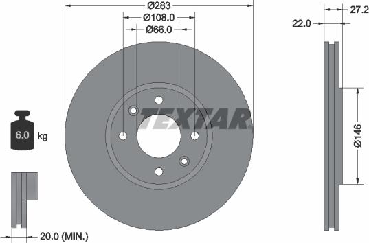 Textar 92059600 - Disque de frein cwaw.fr