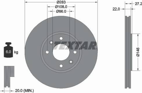 Textar 92059603 - Disque de frein cwaw.fr