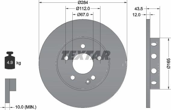 Textar 92059300 - Disque de frein cwaw.fr