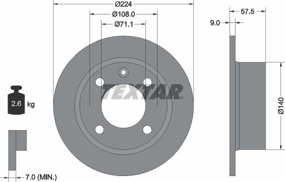 Textar 92059700 - Disque de frein cwaw.fr