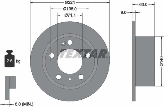 Textar 92054500 - Disque de frein cwaw.fr