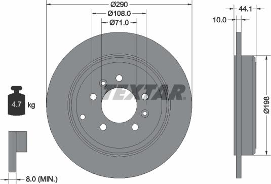 Textar 92054800 - Disque de frein cwaw.fr