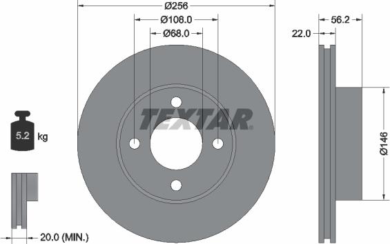 Textar 92054200 - Disque de frein cwaw.fr