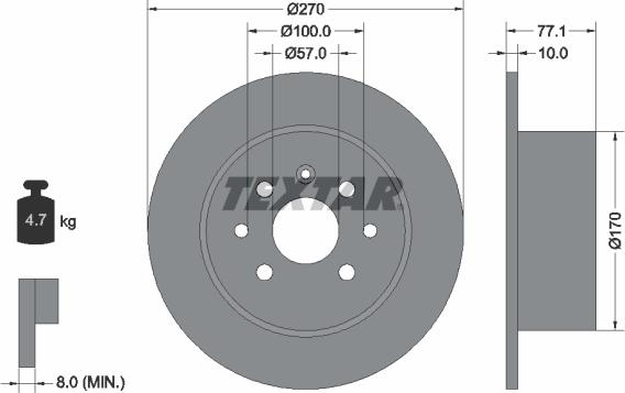 Textar 92054700 - Disque de frein cwaw.fr