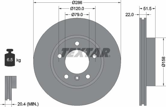 Textar 92055605 - Disque de frein cwaw.fr