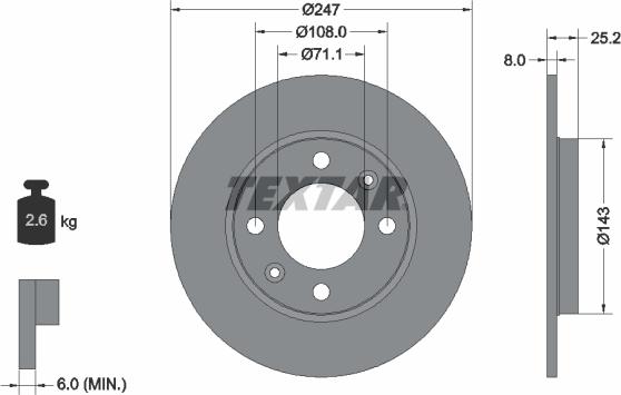 Textar 92055000 - Disque de frein cwaw.fr