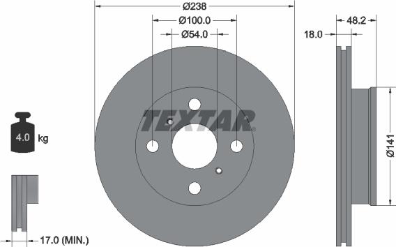 Textar 92055800 - Disque de frein cwaw.fr