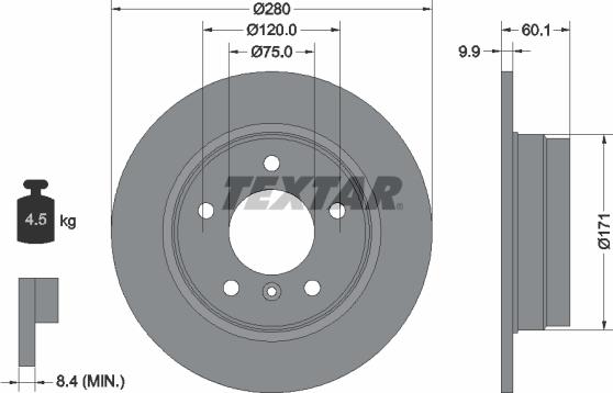 Textar 92055700 - Disque de frein cwaw.fr