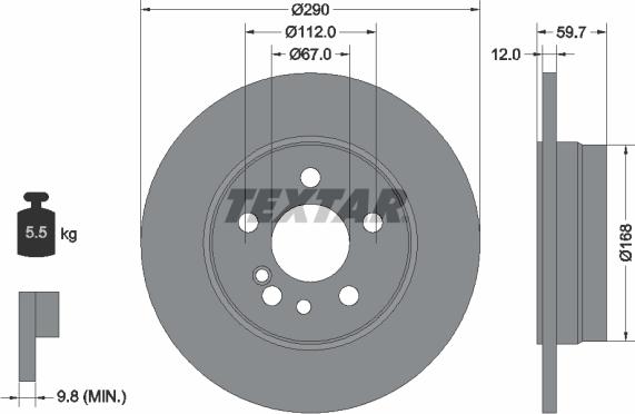 Textar 92056900 - Disque de frein cwaw.fr