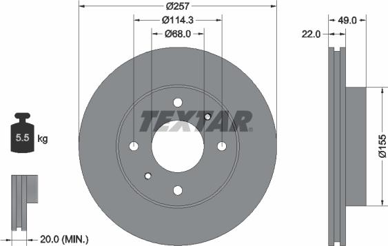 Textar 92056300 - Disque de frein cwaw.fr