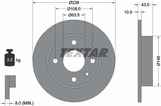 Textar 92050900 - Disque de frein cwaw.fr