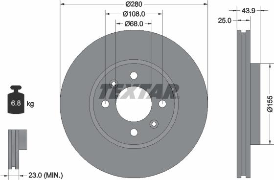 Textar 92053800 - Disque de frein cwaw.fr