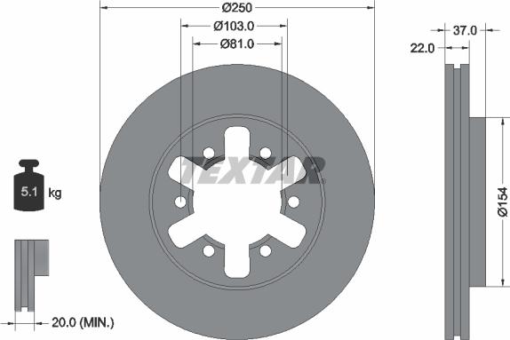 Textar 92052603 - Disque de frein cwaw.fr