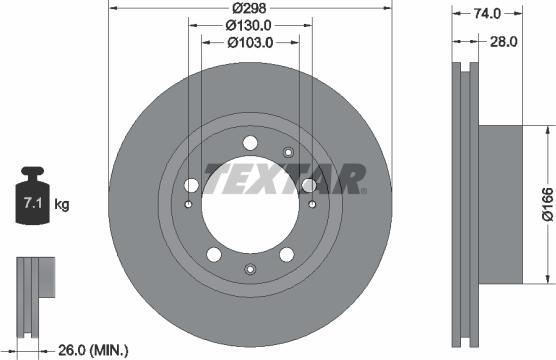 Textar 92052300 - Disque de frein cwaw.fr