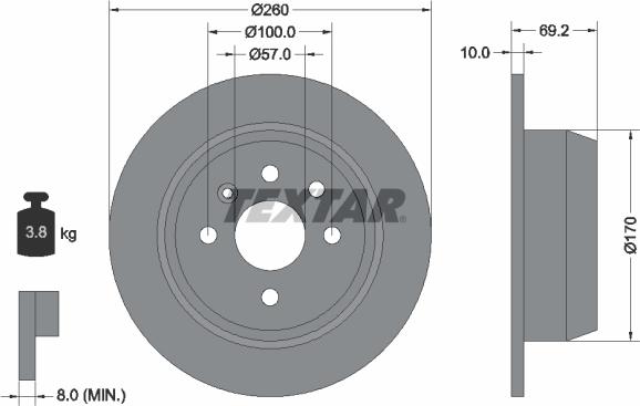 Textar 92057000 - Disque de frein cwaw.fr