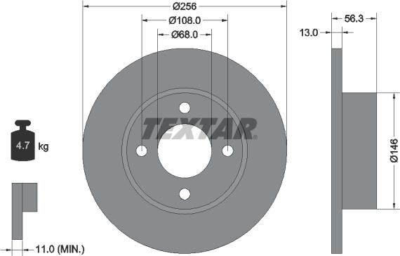 Textar 92057800 - Disque de frein cwaw.fr