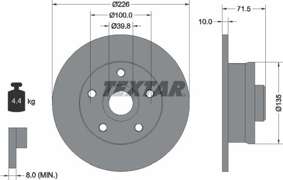 Textar 92057205 - Disque de frein cwaw.fr