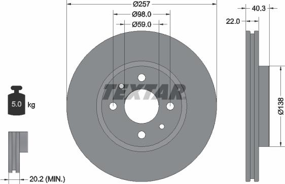 Textar 92069600 - Disque de frein cwaw.fr