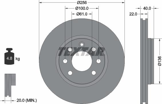 Textar 92069300 - Disque de frein cwaw.fr