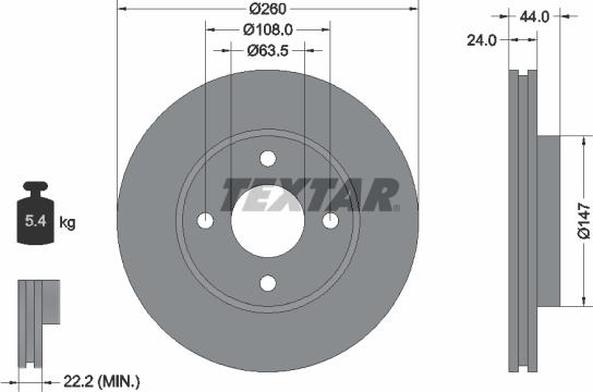 Textar 92064300 - Disque de frein cwaw.fr