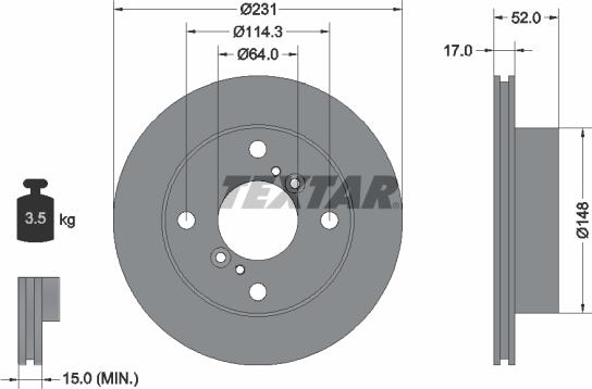 Textar 92065900 - Disque de frein cwaw.fr