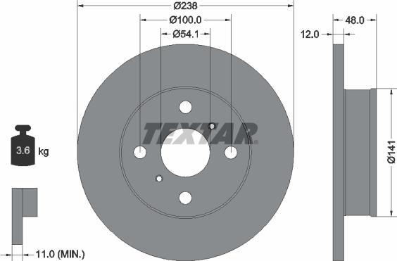 Textar 92065500 - Disque de frein cwaw.fr