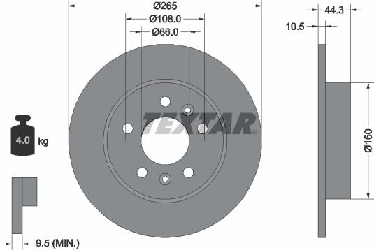 Textar 92065100 - Disque de frein cwaw.fr