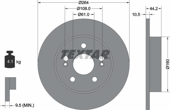 Textar 92065300 - Disque de frein cwaw.fr