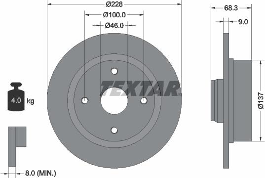 Textar 92066100 - Disque de frein cwaw.fr