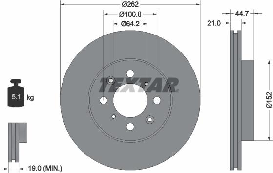 Textar 92060900 - Disque de frein cwaw.fr