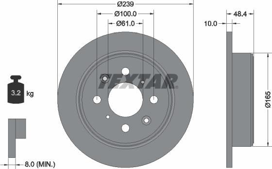 Textar 92060800 - Disque de frein cwaw.fr