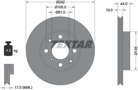 Textar 92060700 - Disque de frein cwaw.fr